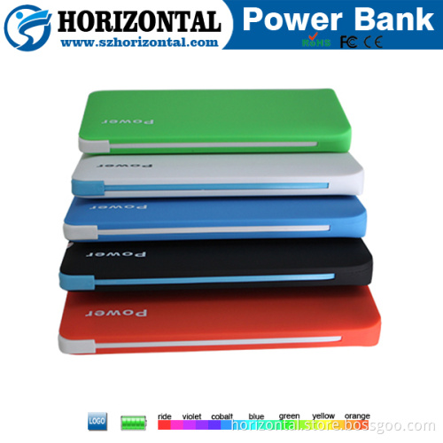 Super slim power bank with built-in cable ,romoss power bank 8000mah,high capacity power bank